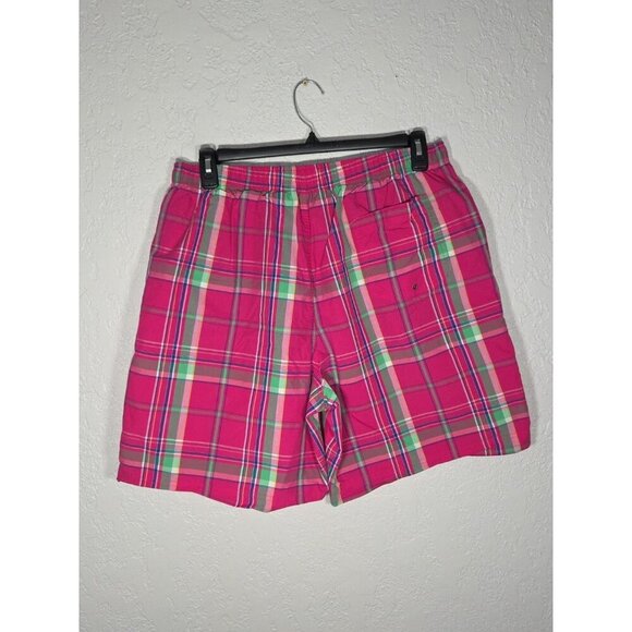 Polo Ralph Lauren Swim Trunks Men XL Pink Multicolor Plaid Madras Shorts Lined - Picture 4 of 7
